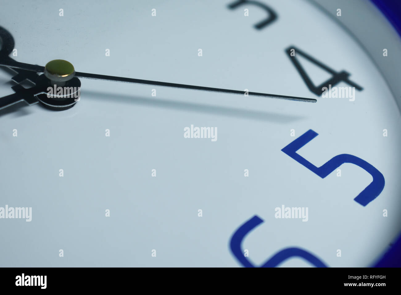 Wall clock dial in close-up view Stock Photo