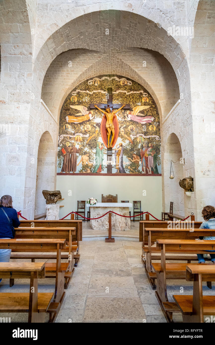 Main altar in St Anthony's church in Alberobello, Apula, Southern Italy Stock Photo