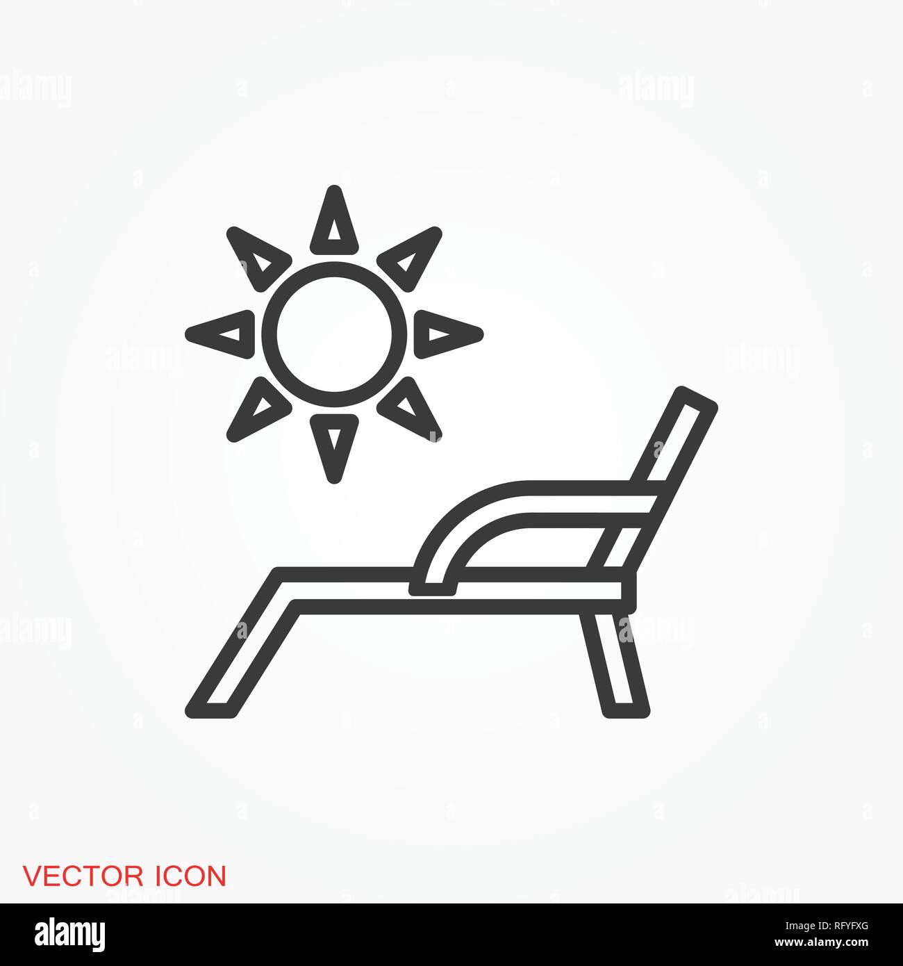 Chaise lounge icon logo, vector sign symbol for design Stock Vector ...