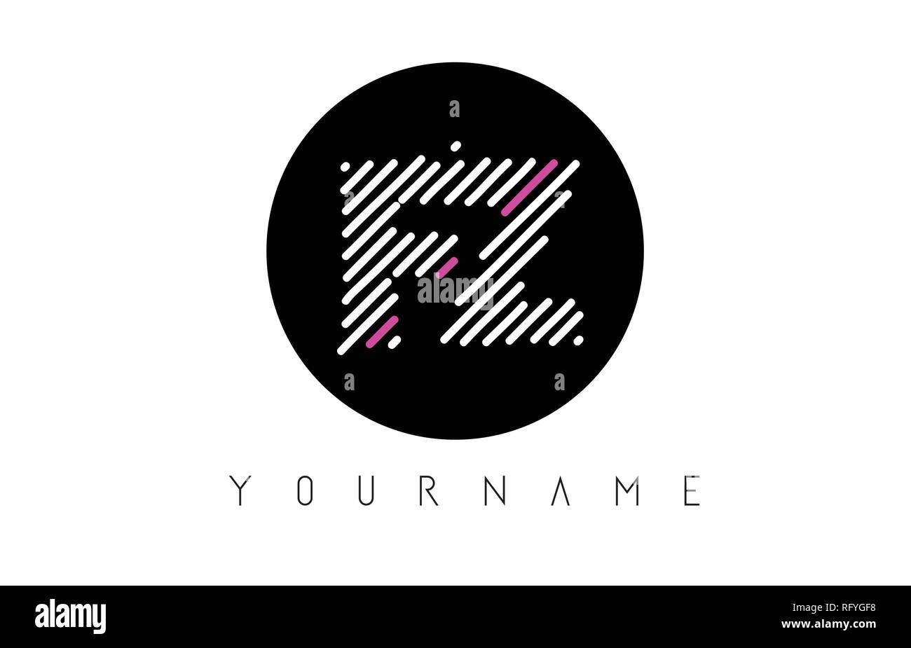 FZ Letter Logo Design with White Lines and Black Circle Vector ...