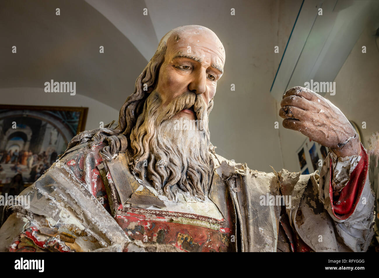 Papiermache craft by the cathedral in Lecce, Apulia / Puglia, Southern