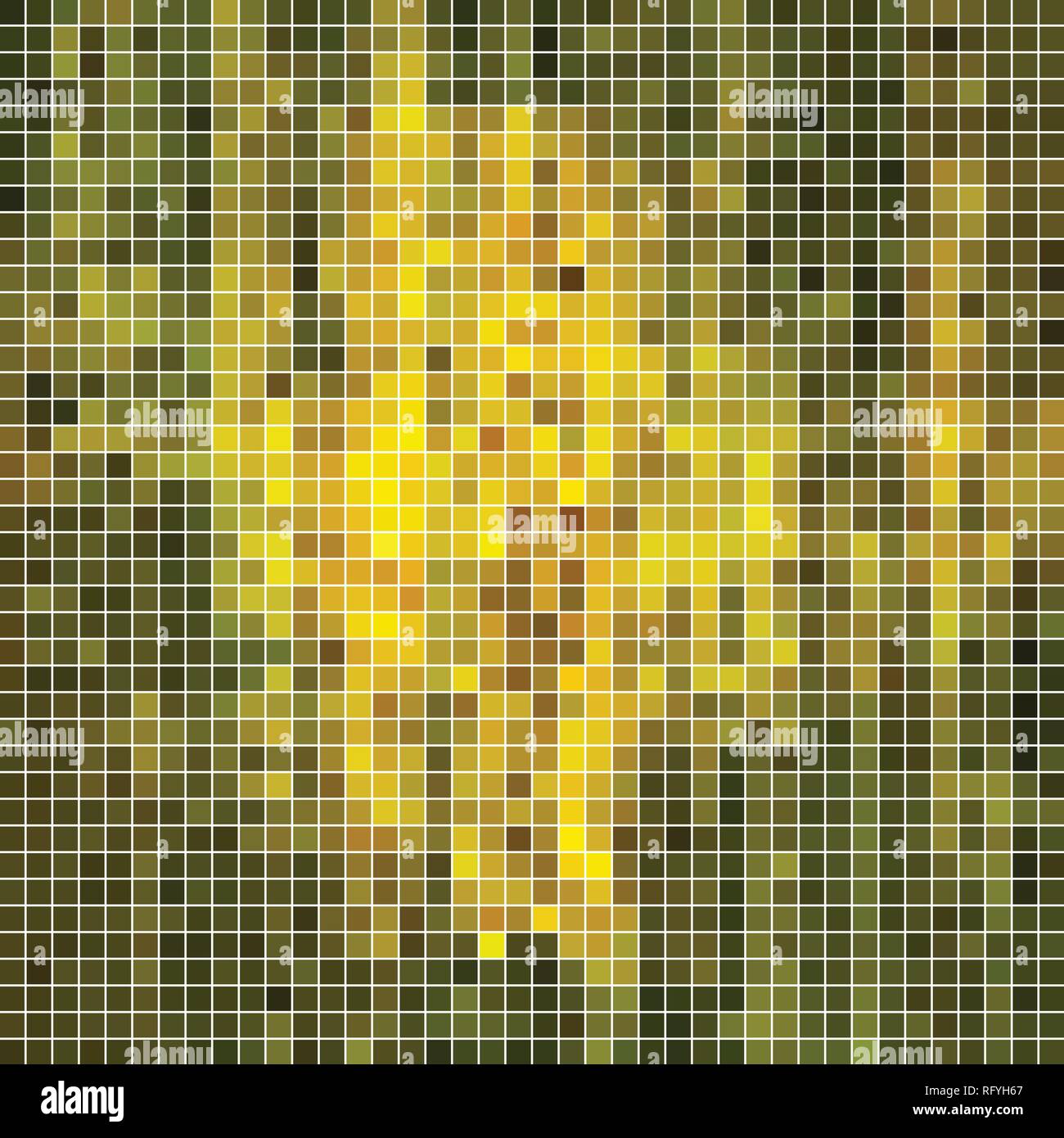 abstract vector square pixel mosaic background - yellow Stock Vector ...