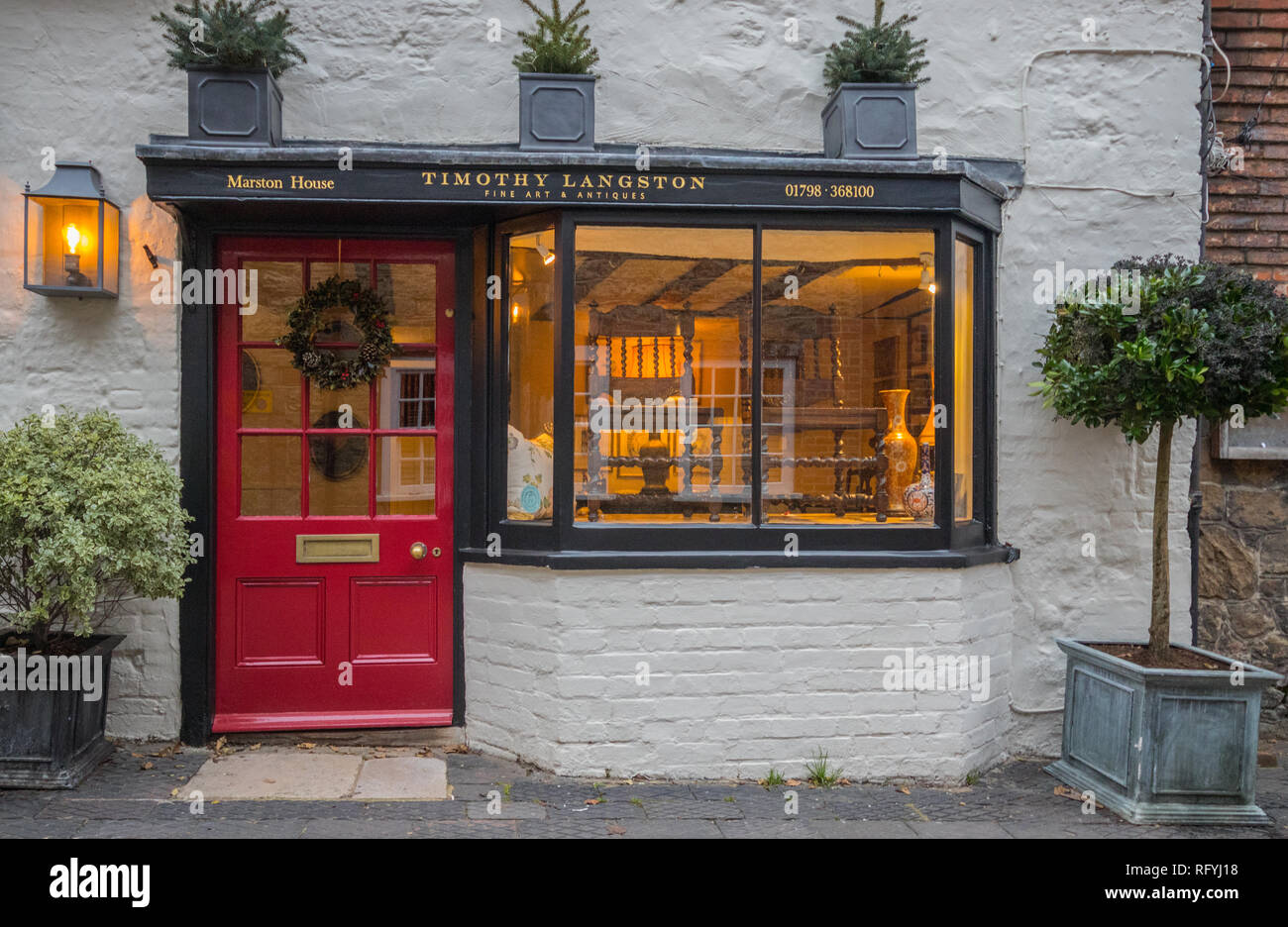 Antique dealers and art shops on Lombard Street, Petworth, West Sussex