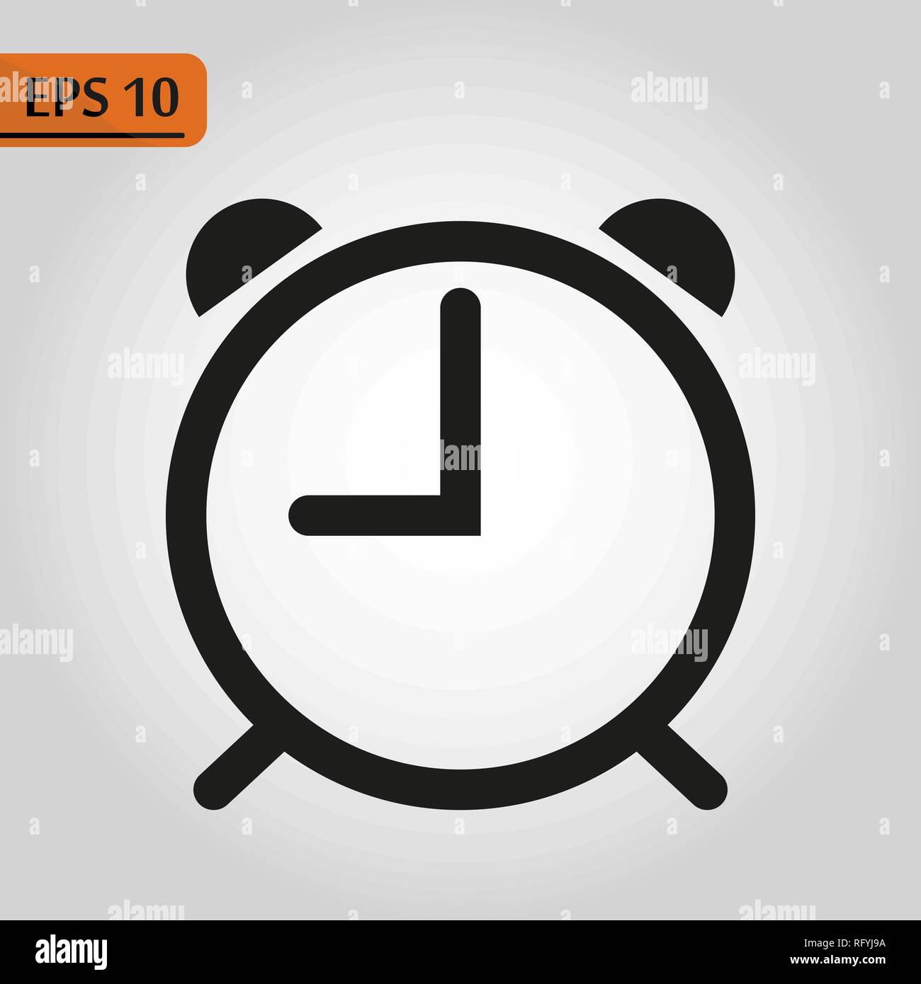Alarm clock icon isolated on white background simple line outline style ...