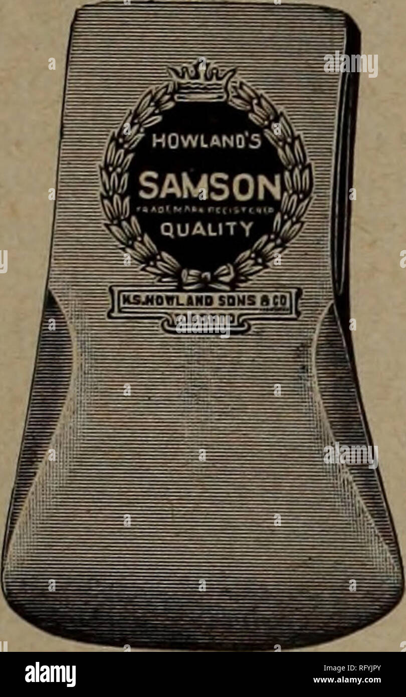 Canadian forest industries January-June 1923. Lumbering; Forests and  forestry; Forest products; Wood-pulp industry; Wood-using industries.  CANADA LUMBERMAN 65 SAMSON AXES AND AXE HANDLES. Made to meet the  requirements of particular choppers,