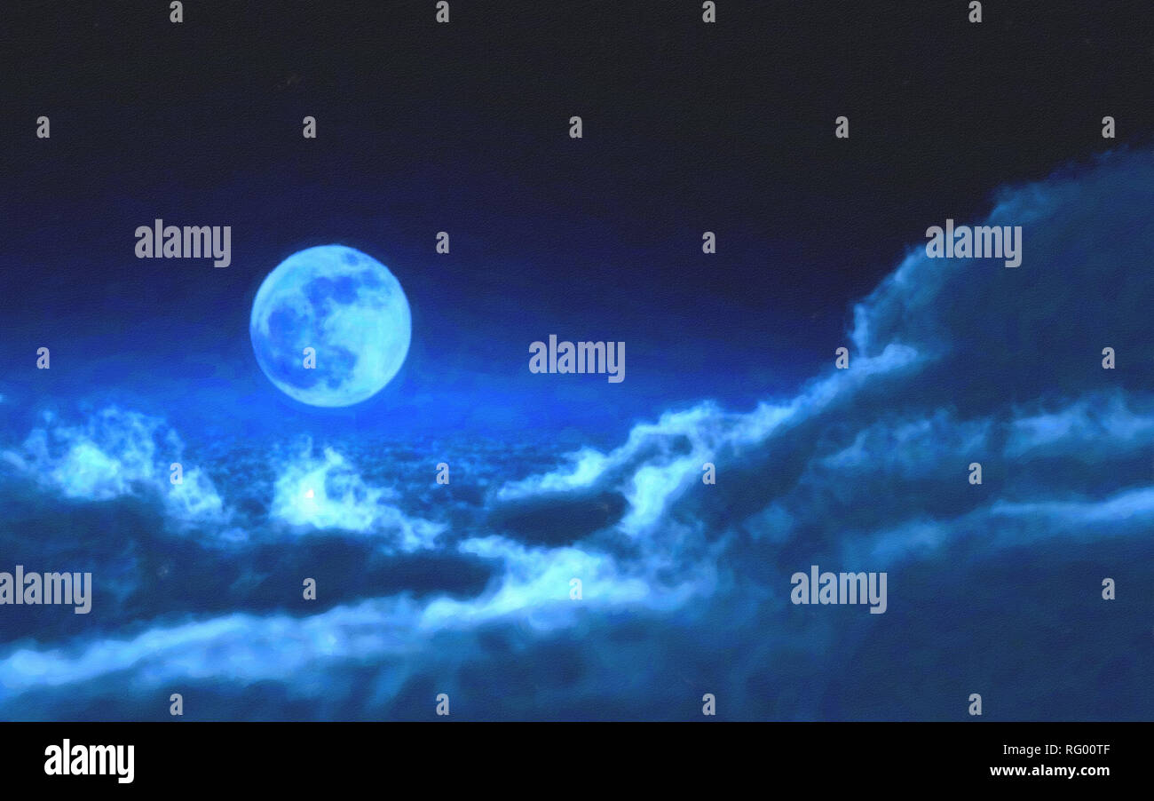 Stars night sky and moon hi-res stock photography and images - Alamy