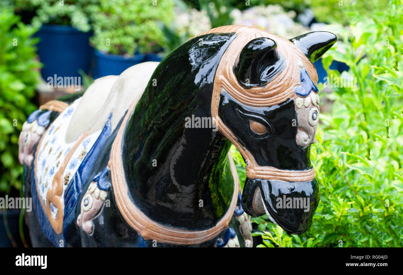 Ornamental horse in a landscaping shop Stock Photo