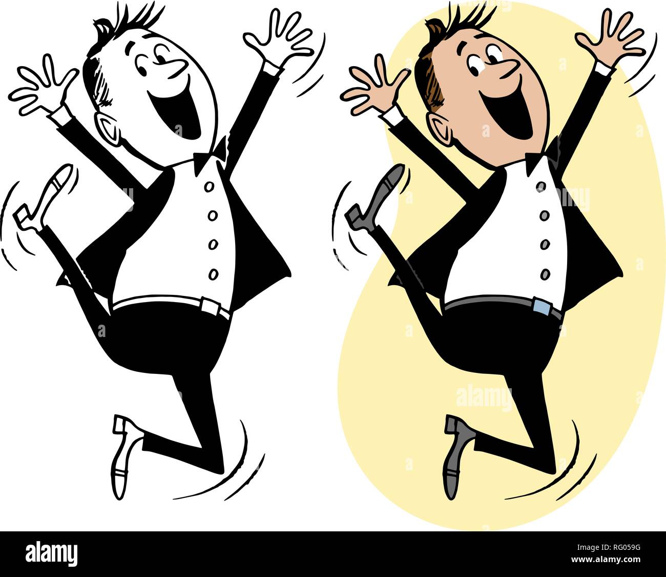 A happy man literally jumping for joy. Stock Vector