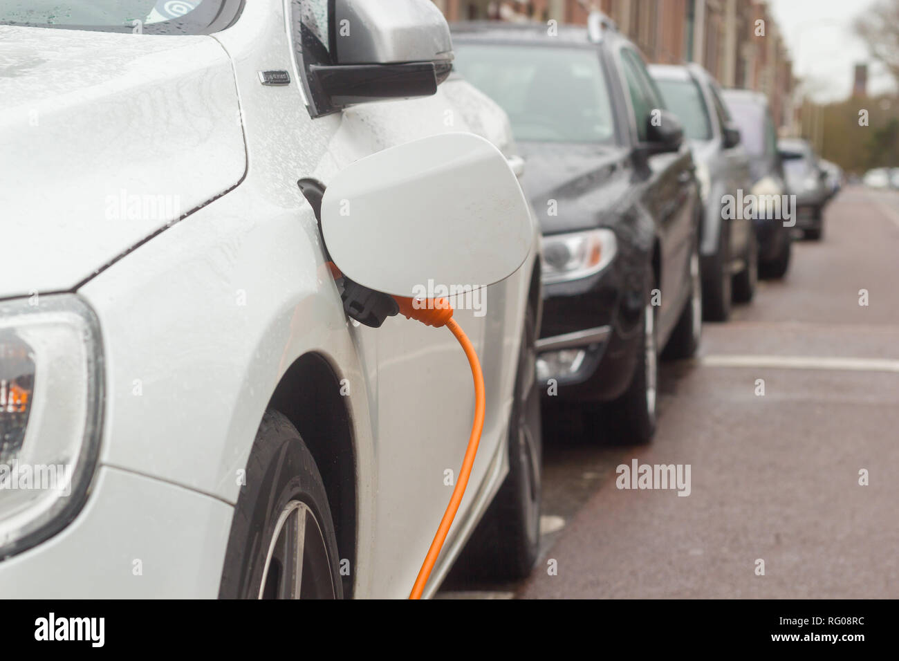The Hague, the Netherlands 26 January 2019 parked hybrid electric