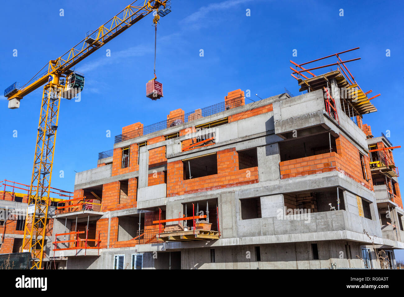 Construction site, new construction of houses and flats, Prague, Czech