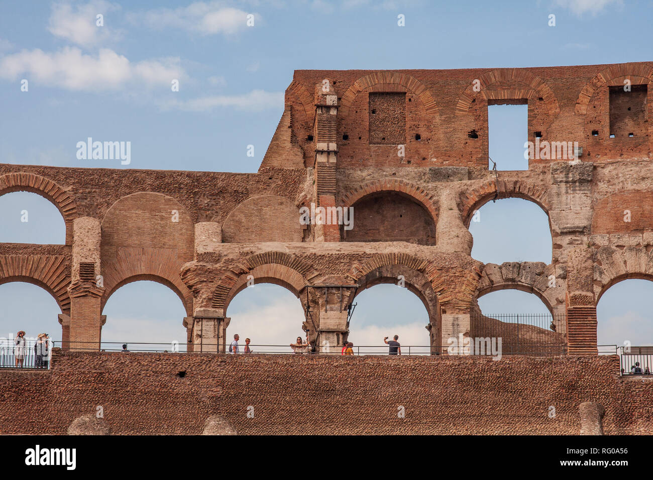 Interior section of Colosseum Rome Stock Photo