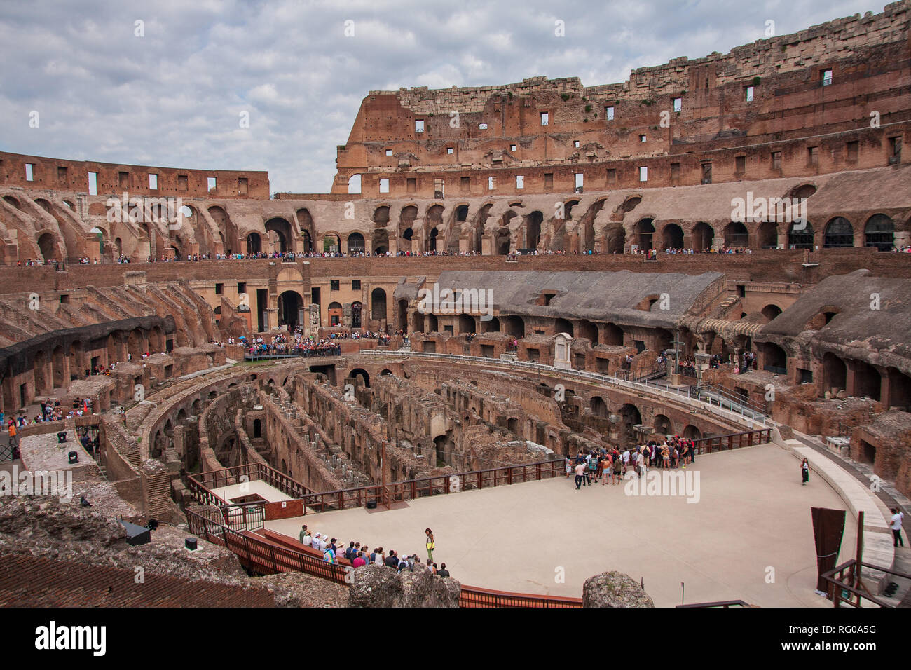 Interior of Colosseum Rome Stock Photo