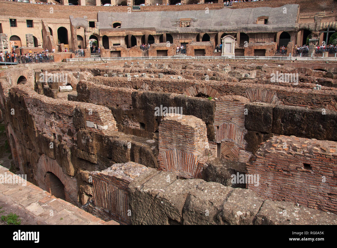 Interior of Colosseum Rome Stock Photo