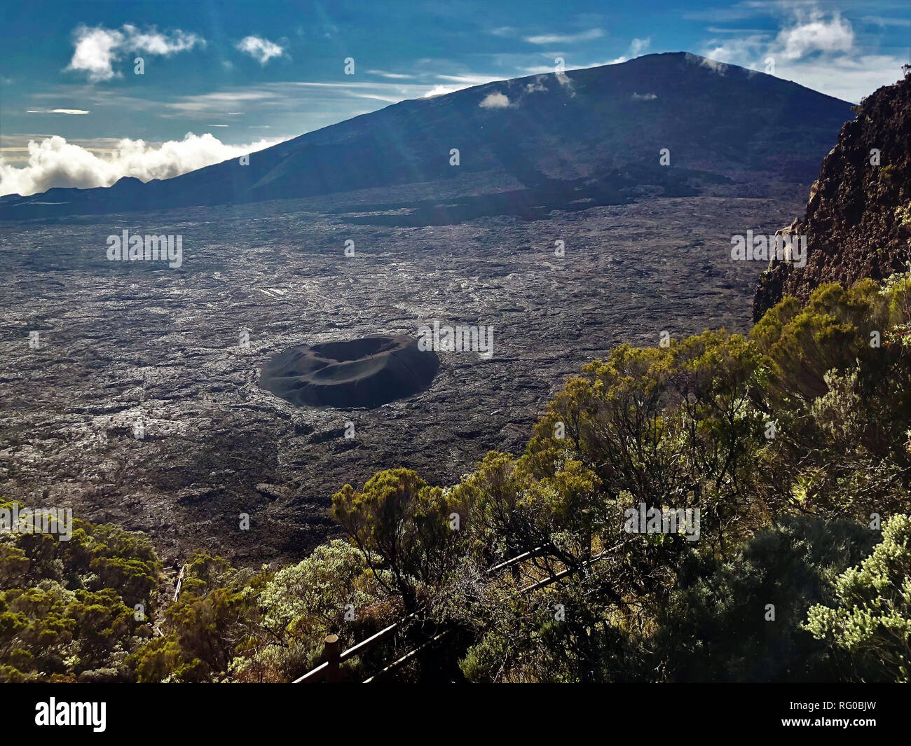 valley of piton de la fournaise Stock Photo Alamy