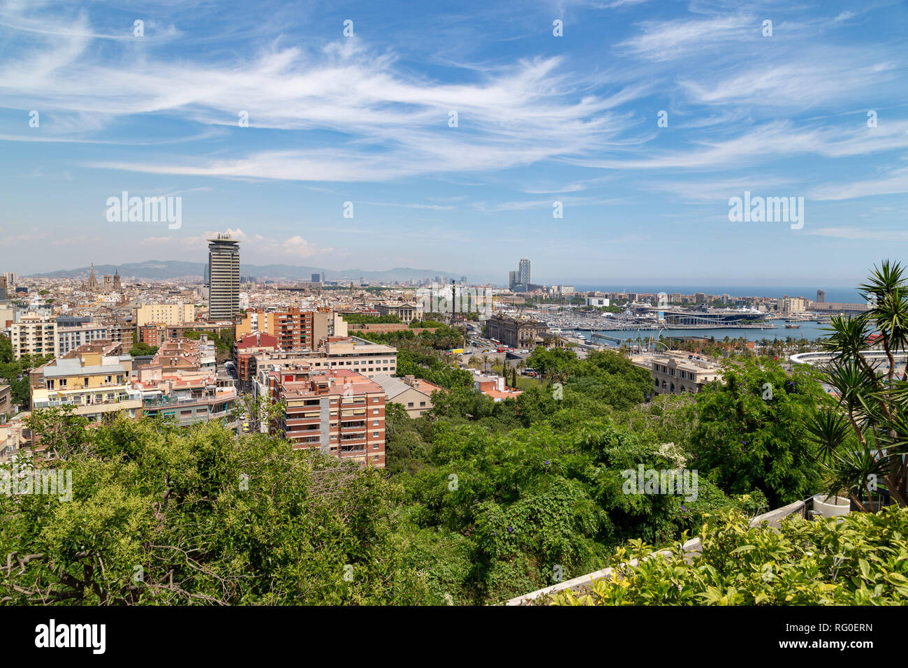 Overview barcelona city skyline travel cityscape day view hi-res stock ...