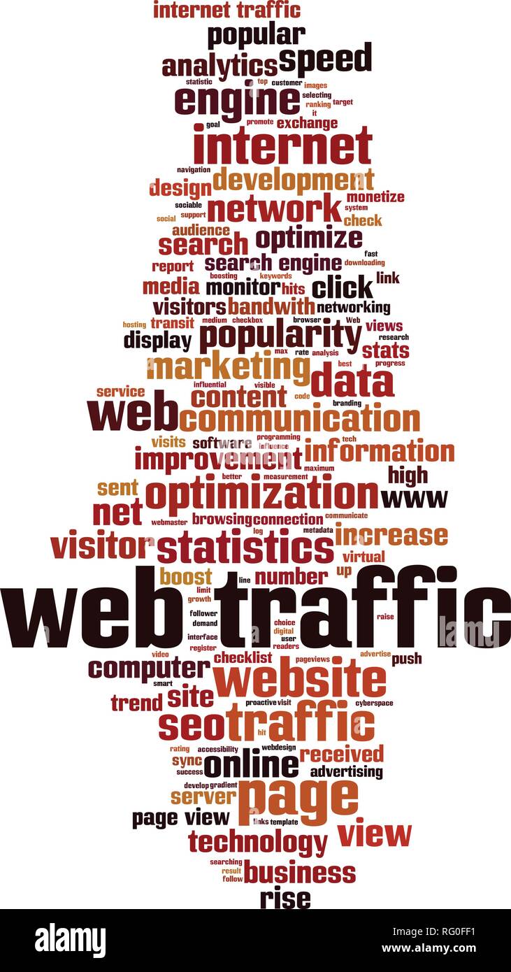 Web traffic word cloud concept. Vector illustration Stock Vector