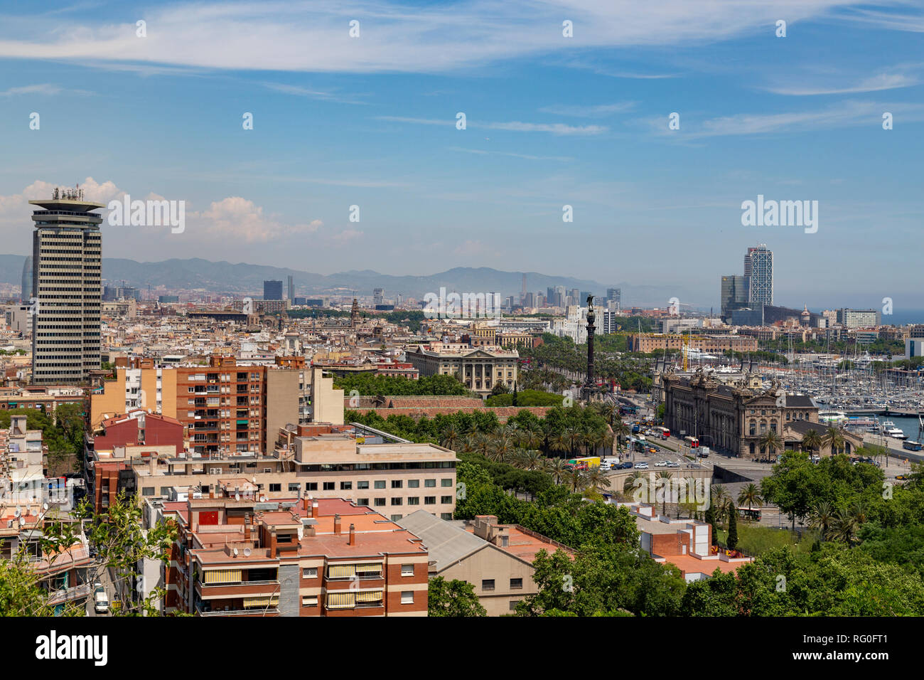 Overview barcelona city skyline travel cityscape day view hi-res stock ...