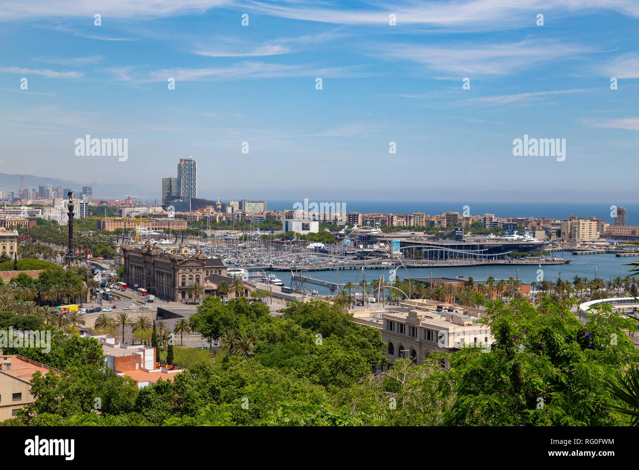 Overview barcelona city skyline travel cityscape day view hi-res stock ...