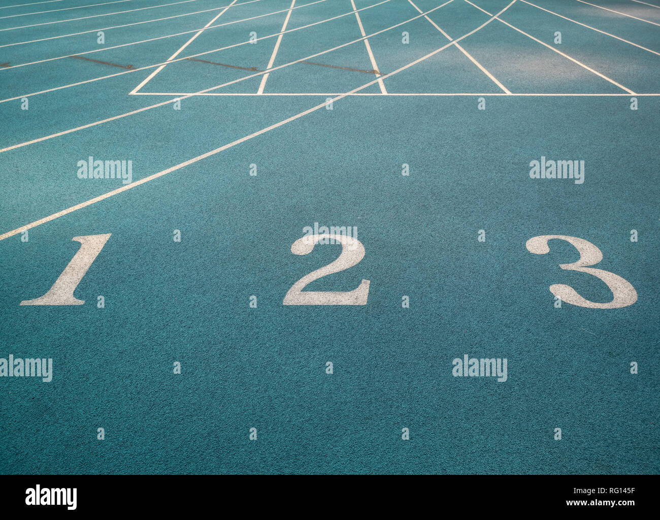 Track number at Athletics Stadium Running isolated Stock Photo