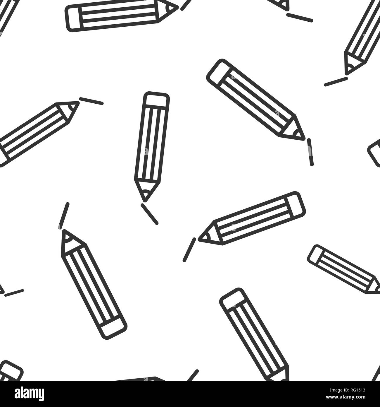 Pencil with rubber eraser icon seamless pattern background. Highlighter vector illustration. Pencil symbol pattern. Stock Vector