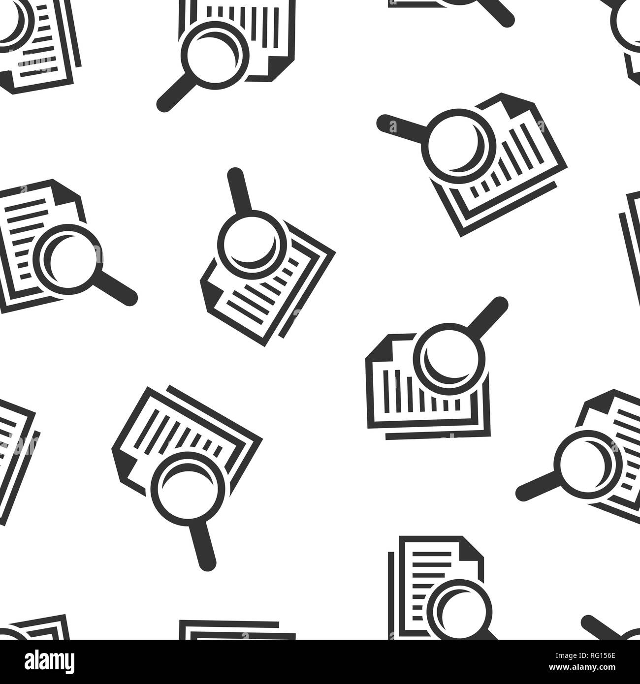 Scrutiny document plan icon seamless pattern background. Review