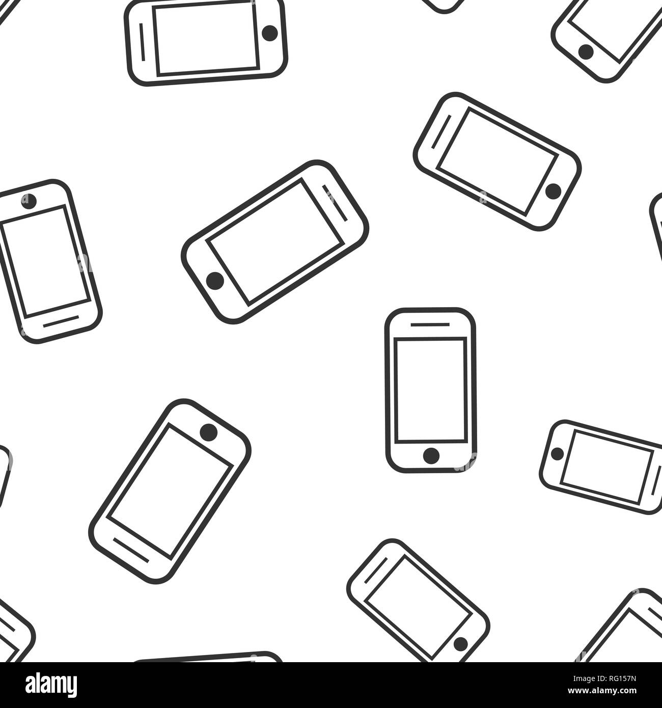 Smartphone icon seamless pattern background. Phone handset vector illustration. Smartphone symbol pattern. Stock Vector