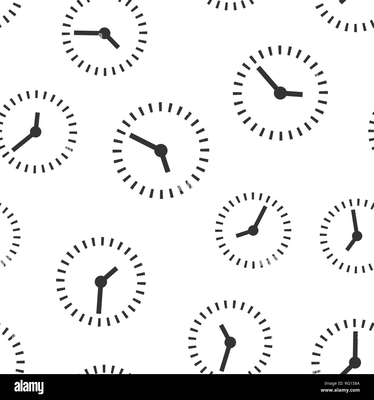 Clock countdown icon seamless pattern background. Time chronometer vector illustration. Watch