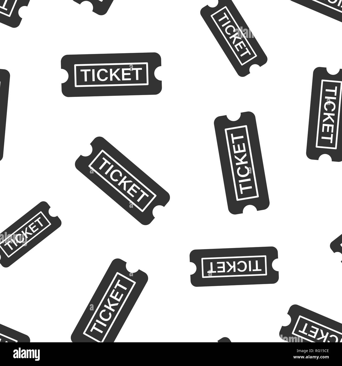 Cinema ticket icon seamless pattern background. Admit one coupon ...
