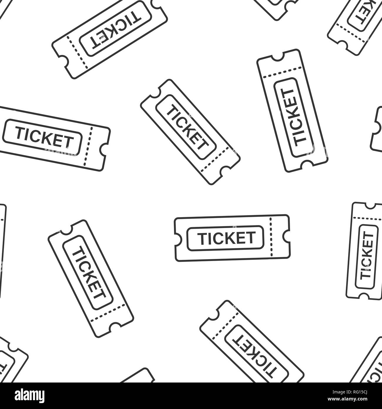 Cinema ticket icon seamless pattern background. Admit one coupon ...