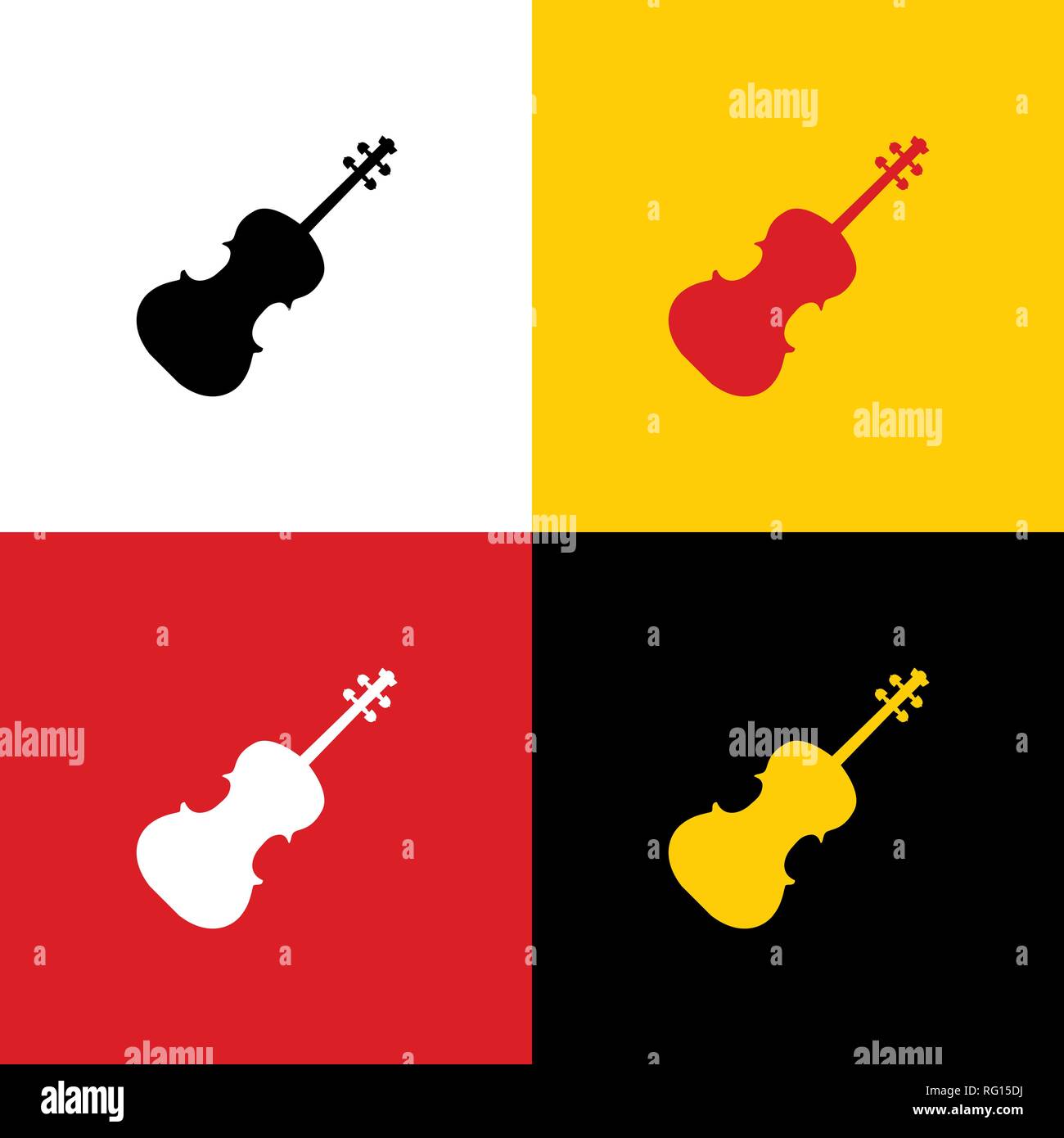 Violin sign illustration. Vector. Icons of german flag on corresponding ...