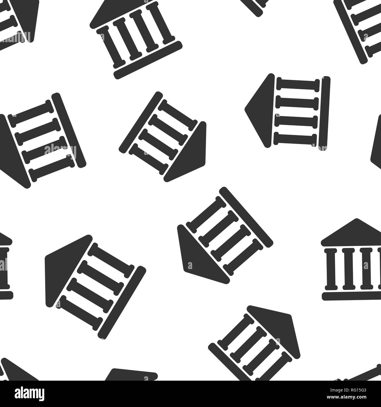 Bank building icon seamless pattern background. Government architecture vector illustration. Museum exterior symbol pattern. Stock Vector