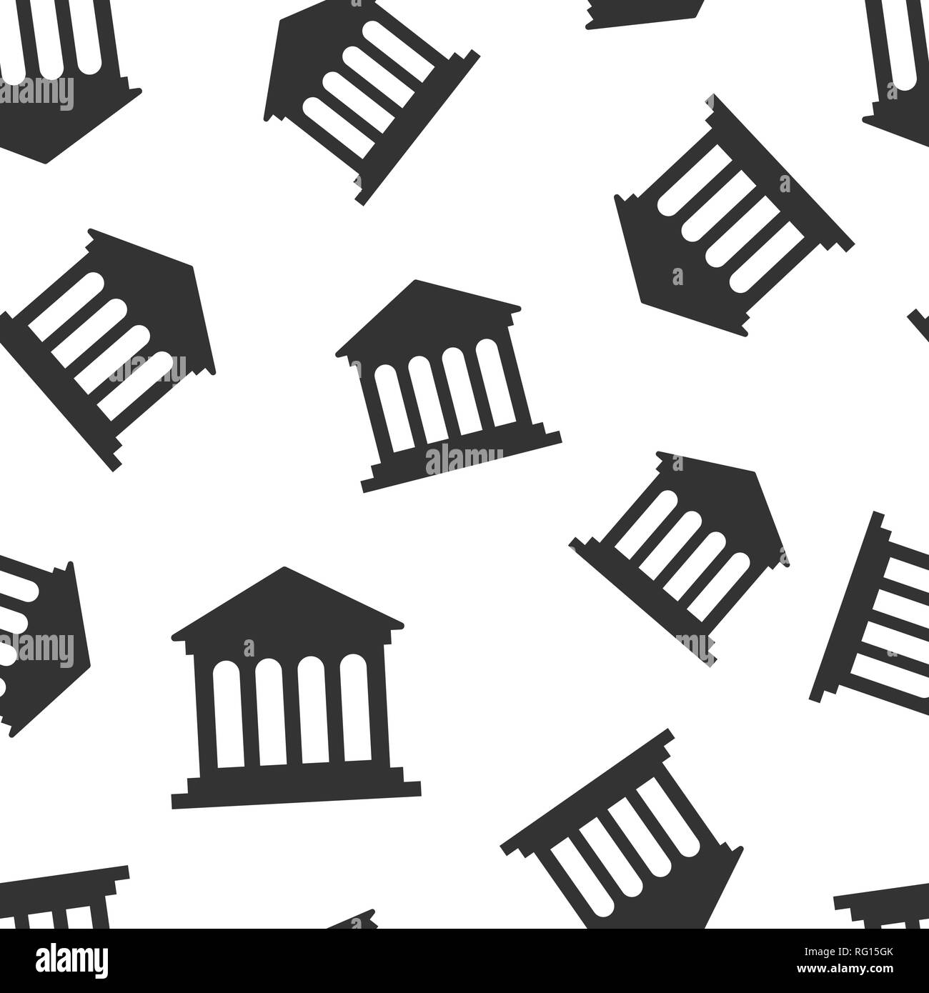 Bank building icon seamless pattern background. Government architecture ...
