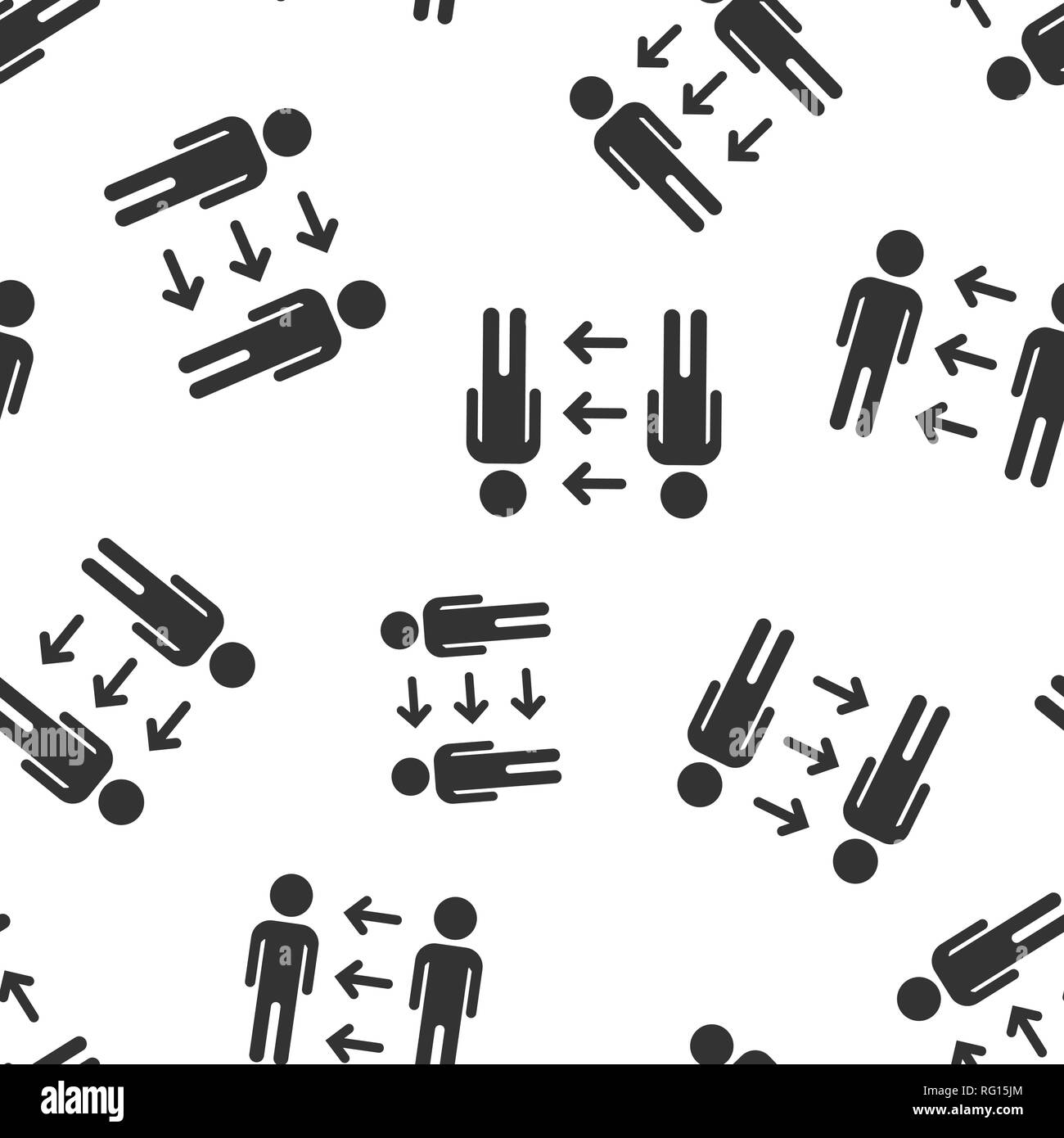 People referral icon seamless pattern background. Business communication vector illustration. Reference teamwork symbol pattern. Stock Vector