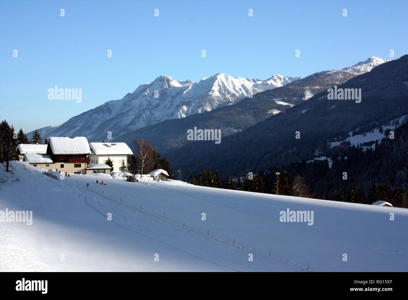 Mountains & Countryside in Carinthia in Austria Stock Photo