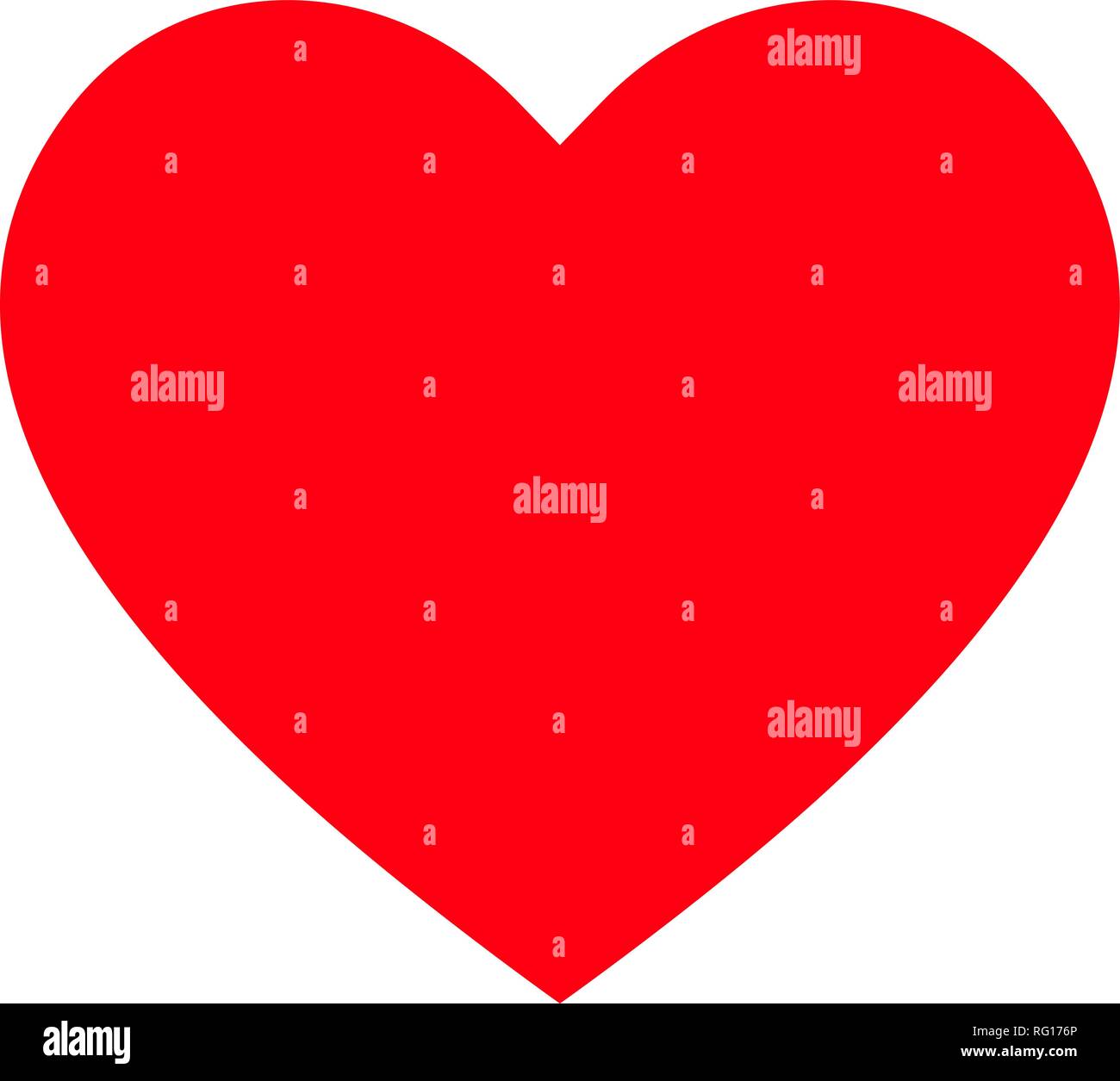 Red heart icon, love icon. Isolated vector illustration on white ...
