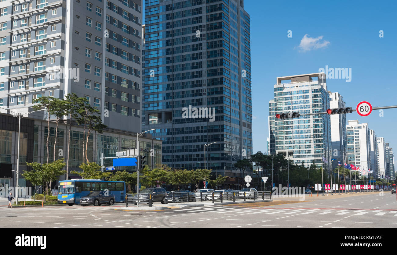 Convensiadaero, Songdodong, Incheon, Seoul, South Korea Stock Photo