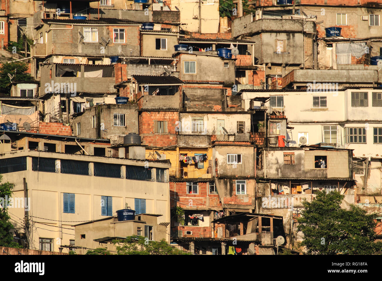 View of a brazilian favela at Rio de Janeiro Stock Photo