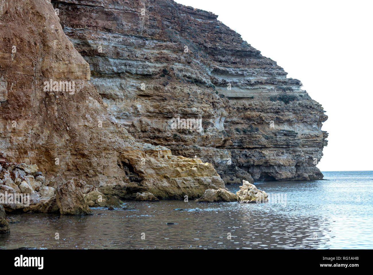 Top view of the sea rocky coast Stock Photo