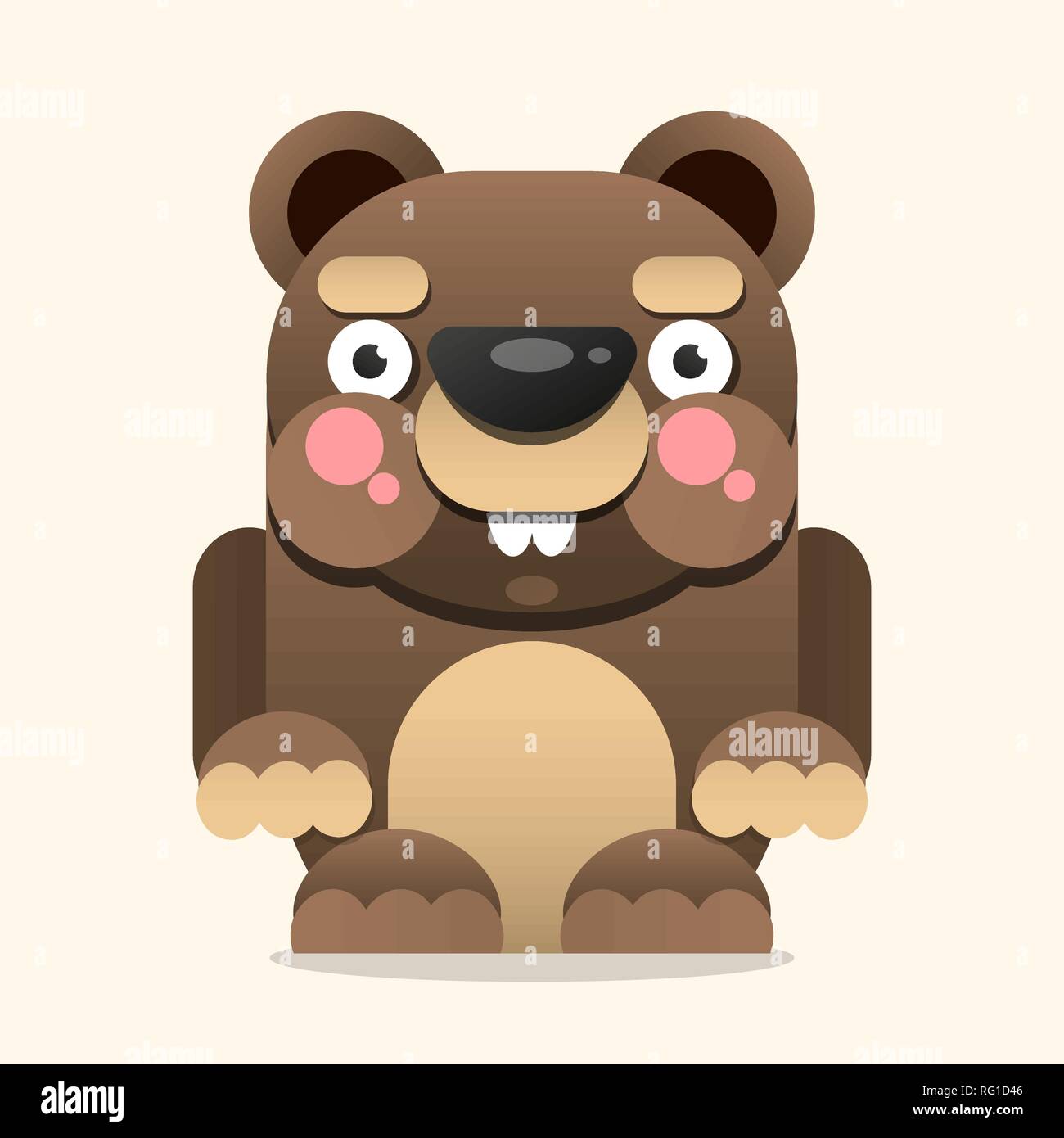 Vector illustration of Groundhog pattern isolated on Light background Stock Vector