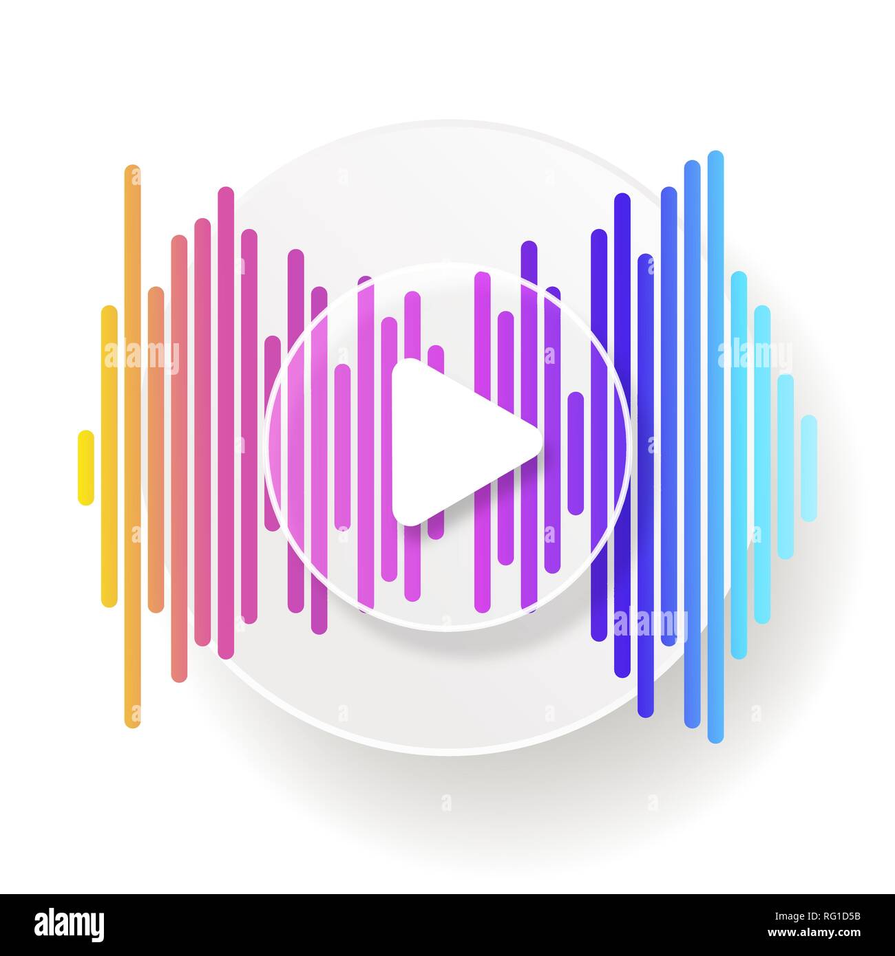 Pulse Music Player. Audio Colorful Wave Logo. Vector Equalizer Element Stock Vector