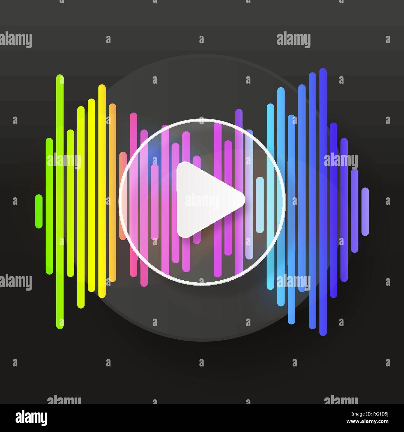 Pulse Music Player. Audio Colorful Wave Logo. Vector Equalizer Element Stock Vector
