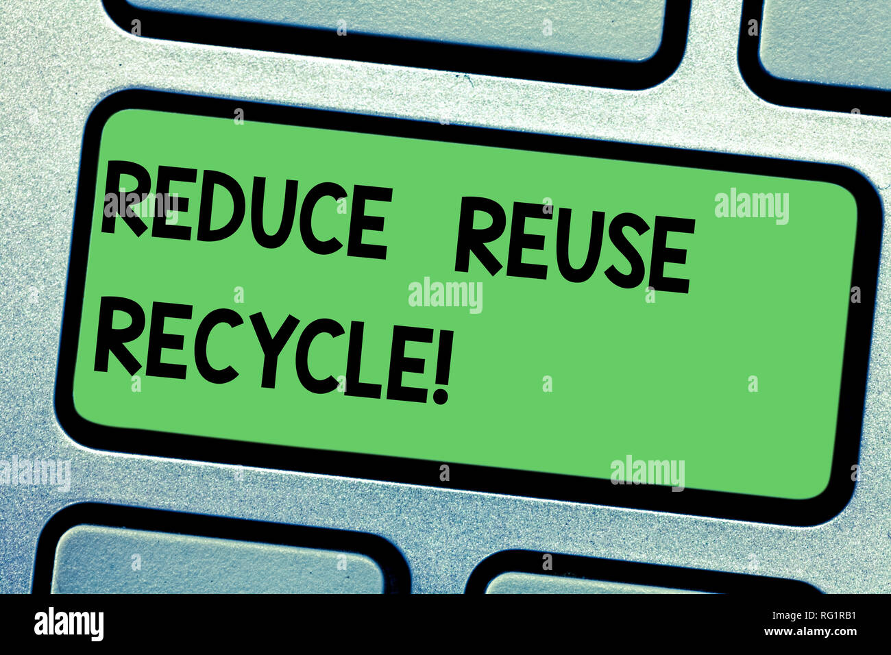 Handwriting text writing Reduce Reuse Recycle. Concept meaning Cut down ...
