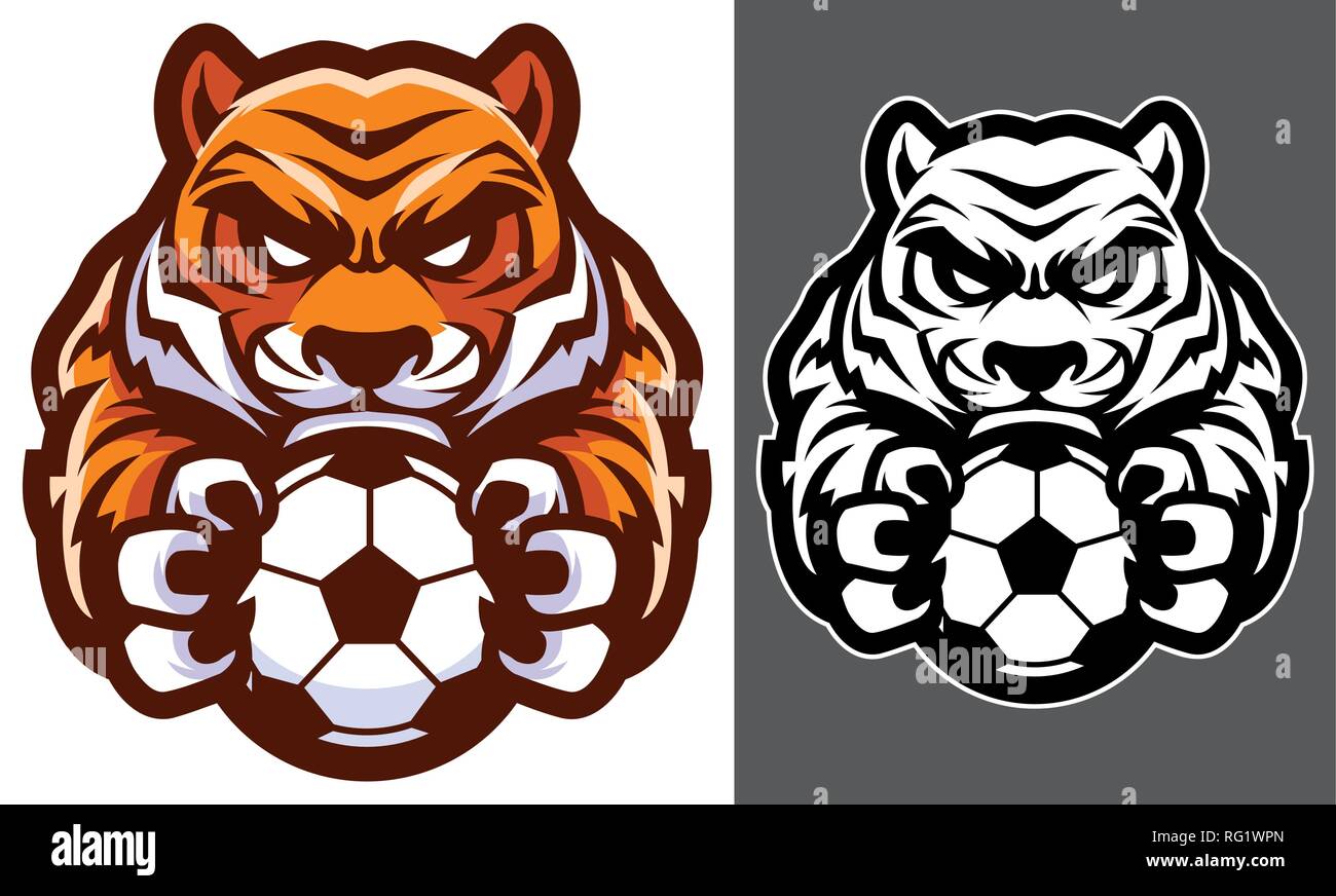 Tiger Football Soccer Mascot Stock Vector Image & Art Alamy