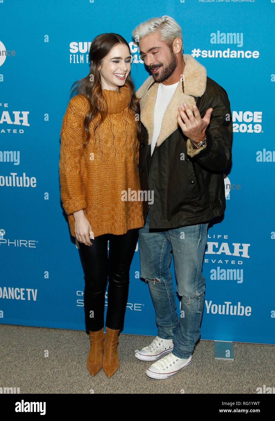 Park City Ut Usa 26th Jan 2019 Lily Collins Zac Efron At Arrivals For Extremely Wicked Shockingly Evil And Vile Premiere At Sundance Film Festival 2019 George S And Dolores Eccles Center
