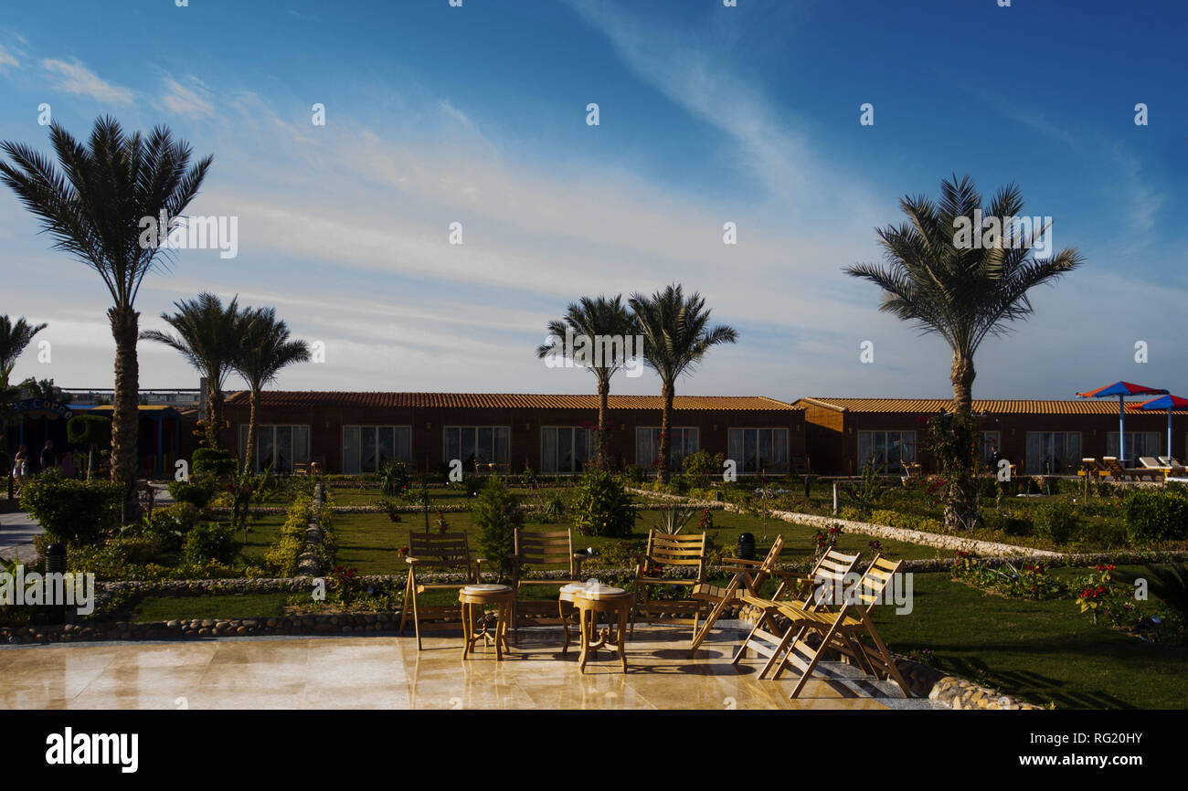 Hurghada, Egypt. 23rd Jan, 2019. View of park of Hawaii Riviera Aqua