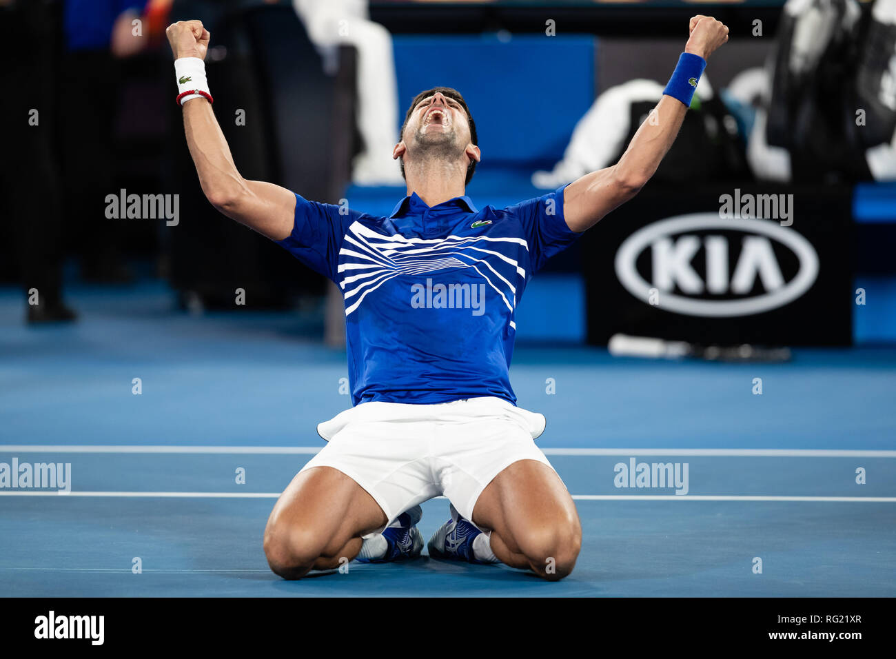 Melbourne, Australia. 27th Jan, 2019. Novak Djokovic won his 7th Australian Open title at the Grand Slam tennis tournament in Melbourne, Australia. Frank Molter/Alamy Live news Stock Photo - Alamy