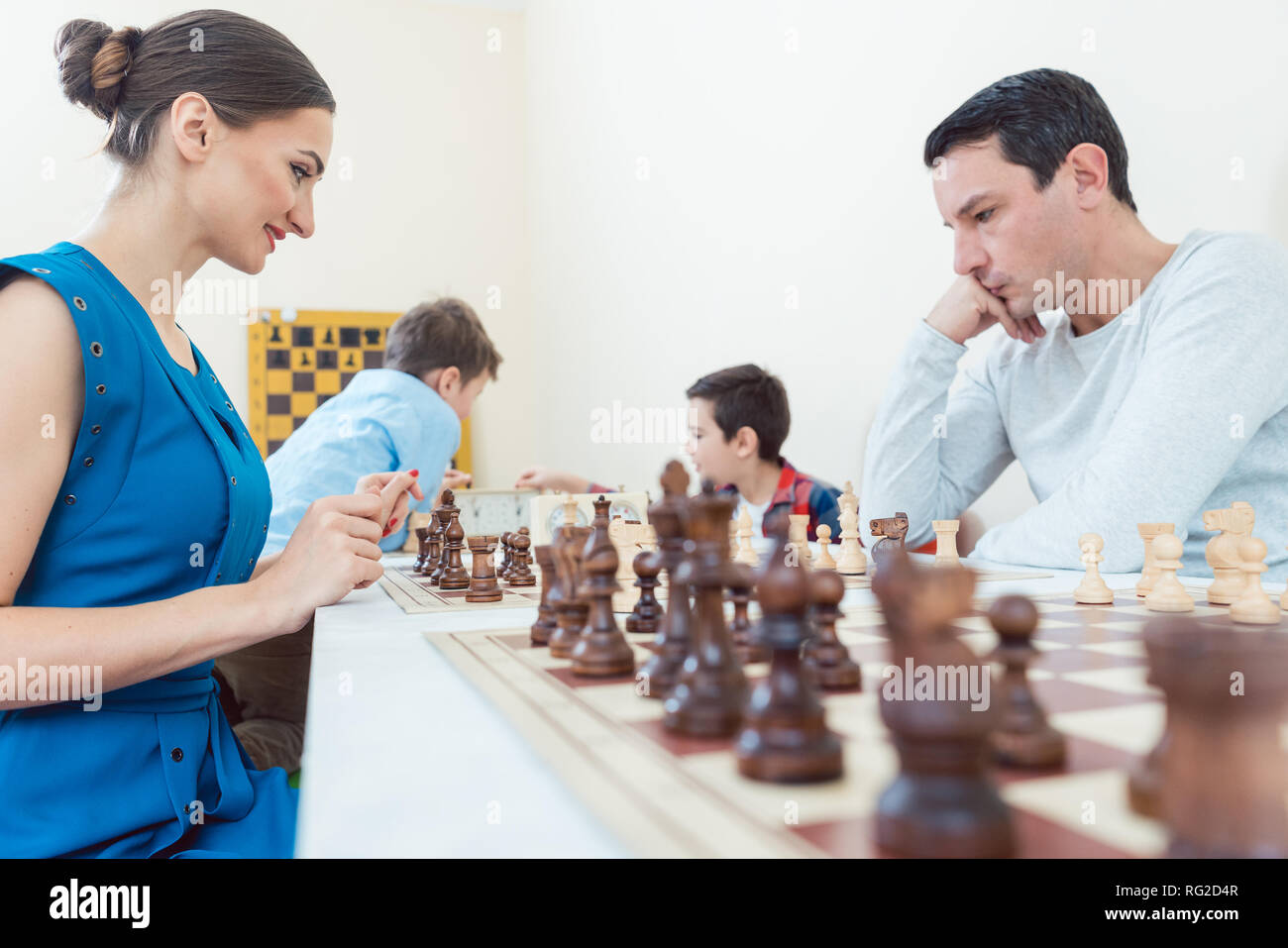 Beautiful Woman Playing Chess High Resolution Stock Photography and ...