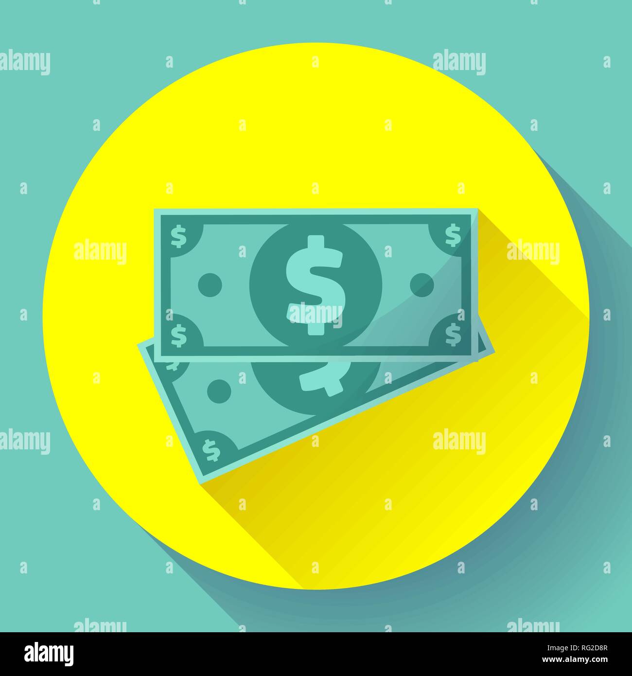 Cash Dollar icon vector in flat style - usa money and currency bill symbol Stock Vector