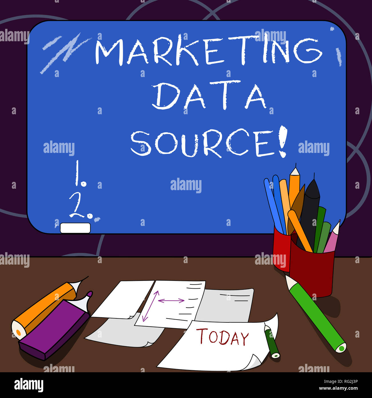 Handwriting text Marketing Data Source. Concept meaning connection set up  to a database from a server Mounted Blank Color Blackboard with Chalk and  Wr Stock Photo - Alamy