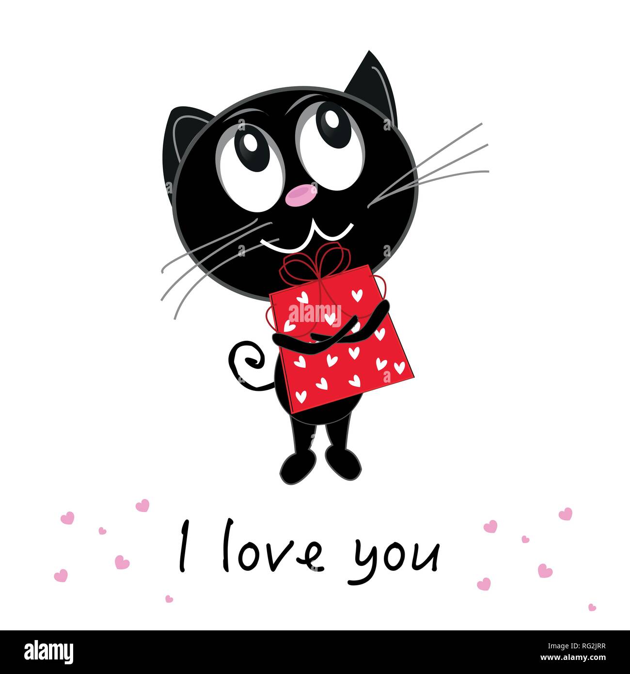 Cat Holding Love Heart Happy Valentine's Day Personalised Gift Pocket Hug -  The Card Zoo